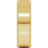 10K Yellow Gold 6 mm Milgrain Stepped-Edge Flat Band Size 10