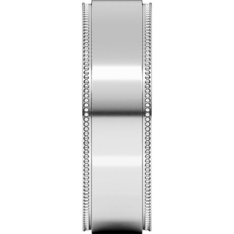 14K White Gold 6 mm Milgrain Stepped-Edge Flat Band Size 11.5