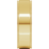 14K Yellow 6 mm Milgrain Stepped-Edge Flat Band Size 11.5