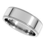 Sterling Silver 6 mm Milgrain Stepped-Edge Flat Band Size 9