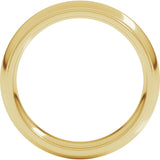 14K Yellow 5 mm Milgrain Stepped-Edge Comfort-Fit Half Round Band