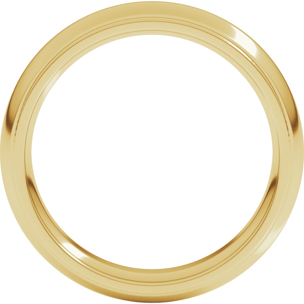 14K Yellow Gold 5 mm Milgrain Stepped-Edge Comfort-Fit Half Round Band Size 8