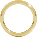 14K Yellow Gold 5 mm Milgrain Stepped-Edge Comfort-Fit Half Round Band Size 8