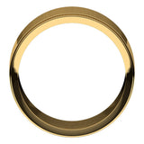 14K Yellow 10 mm Milgrain Stepped-Edge Flat Band Size 10