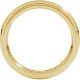18K Yellow Gold 3 mm Milgrain Stepped-Edge Comfort-Fit Half Round Band Size 8