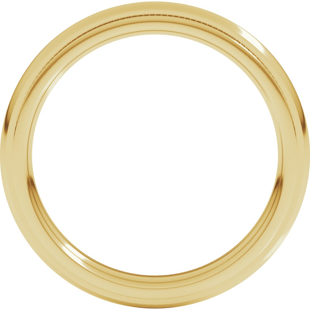 14K Yellow Gold 3 mm Milgrain Stepped-Edge Comfort-Fit Half Round Band Size 5