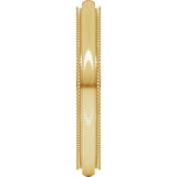 10K Yellow 3 mm Milgrain Stepped-Edge Comfort-Fit Half Round Band Size 8