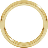 14K Yellow Gold 4 mm Milgrain Stepped-Edge Comfort-Fit Half Round Band Size 8.5
