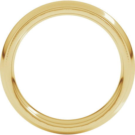 14K Yellow Gold 4 mm Milgrain Stepped-Edge Comfort-Fit Half Round Band Size 8.5