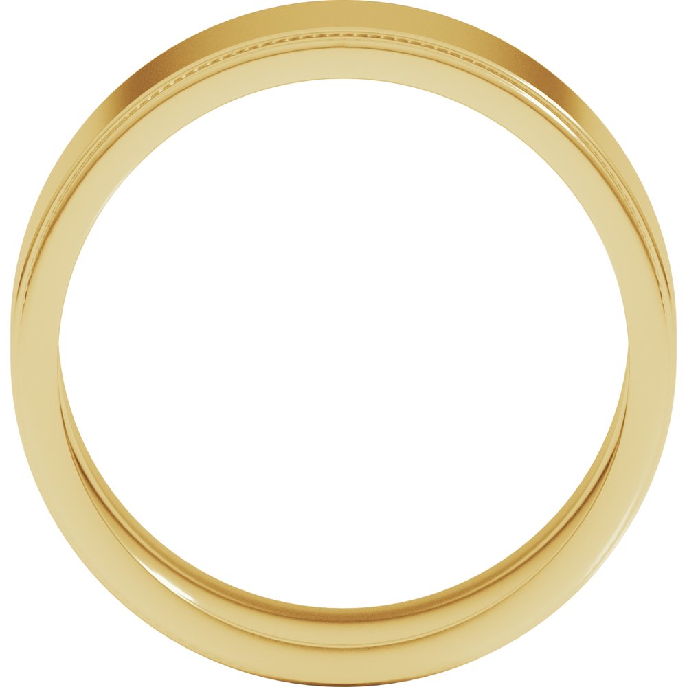 10K Yellow Gold 8 mm Milgrain Stepped-Edge Flat Band Size 12.5