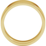 10K Yellow Gold 8 mm Milgrain Stepped-Edge Flat Band Size 12.5