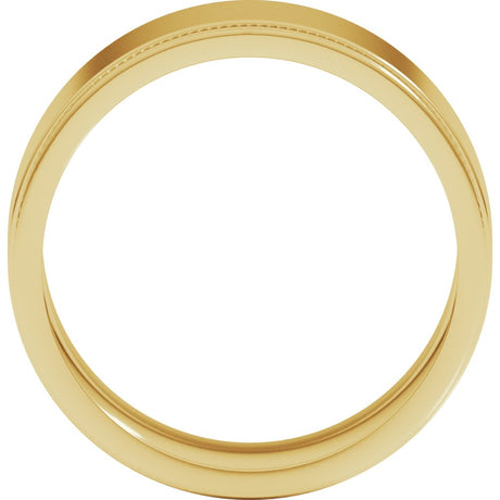 10K Yellow Gold 8 mm Milgrain Stepped-Edge Flat Band Size 12.5
