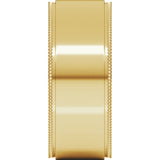 10K Yellow Gold 8 mm Milgrain Stepped-Edge Flat Band Size 12.5