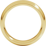 14K Yellow Gold 7 mm Milgrain Stepped-Edge Comfort-Fit Half Round Band Size 9.5
