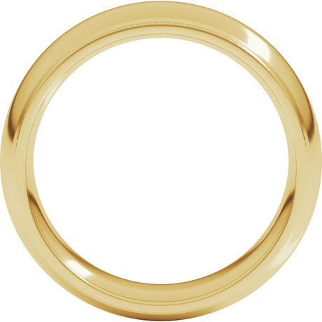 14K Yellow Gold 7 mm Milgrain Stepped-Edge Comfort-Fit Half Round Band Size 9.5