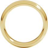 14K Yellow 7 mm Milgrain Stepped-Edge Comfort-Fit Half Round Band