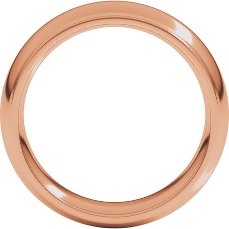 14K Rose Gold 7 mm Milgrain Stepped-Edge Comfort-Fit Half Round Band Size 7.5