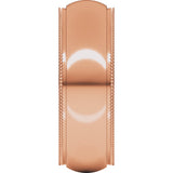 14K Rose Gold 7 mm Milgrain Stepped-Edge Comfort-Fit Half Round Band Size 7.5