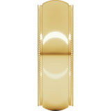 14K Yellow 7 mm Milgrain Stepped-Edge Comfort-Fit Half Round Band