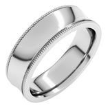 Sterling Silver 6 mm Milgrain Concave Comfort-Fit Band Size 11