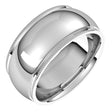 Sterling Silver 9 mm Milgrain Stepped-Edge Comfort-Fit Half Round Band Size 5