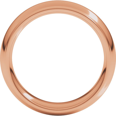 18K Rose Gold 6 mm Milgrain Stepped-Edge Comfort-Fit Half Round Band Size 11.5