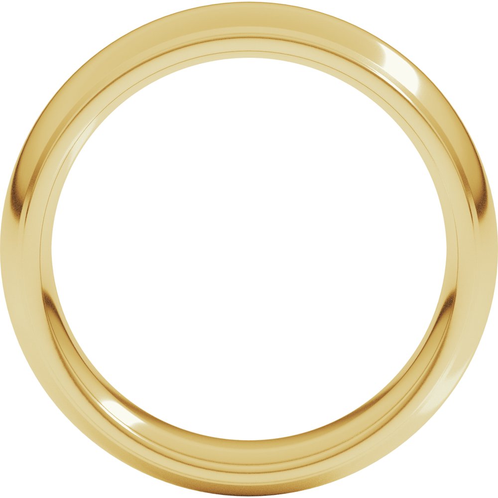 10K Yellow Gold 6 mm Milgrain Stepped-Edge Comfort-Fit Half Round Band Size 6.5
