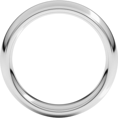 14K White Gold 6 mm Milgrain Stepped-Edge Comfort-Fit Half Round Band Size 6