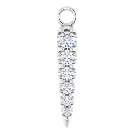 14K White 1/10 CTW Natural Diamond Graduated Spike Dangle