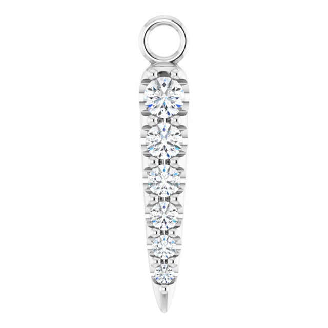 14K White 1/10 CTW Natural Diamond Graduated Spike Dangle