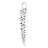 14K White 1/10 CTW Natural Diamond Graduated Spike Dangle