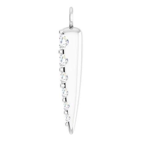 14K White 1/10 CTW Natural Diamond Graduated Spike Dangle