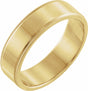 14K Yellow 6 mm Milgrain Flat Band Size 7.5