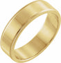 14K Yellow Gold 6 mm Milgrain Flat Band Size 10
