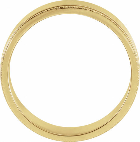 14K Yellow 6 mm Milgrain Flat Band