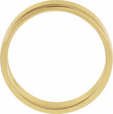 14K Yellow Gold 6 mm Milgrain Flat Band Size 10