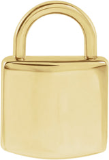 18K Yellow Gold-Plated Sterling Silver Engravable Lock Pendant