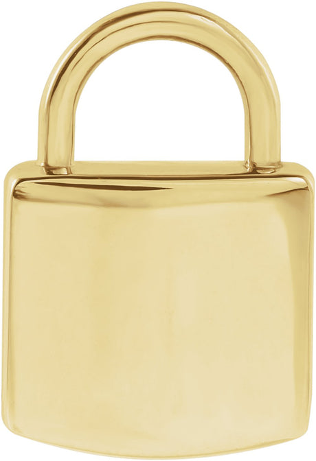18K Yellow Gold-Plated Sterling Silver Engravable Lock Pendant