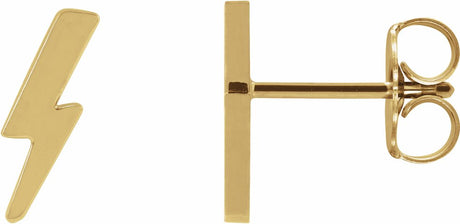 14K Yellow Tiny Lightning Bolt Earrings