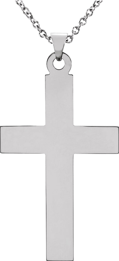 14K White Cross 18" Necklace