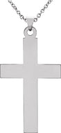 14K White Cross 18" Necklace