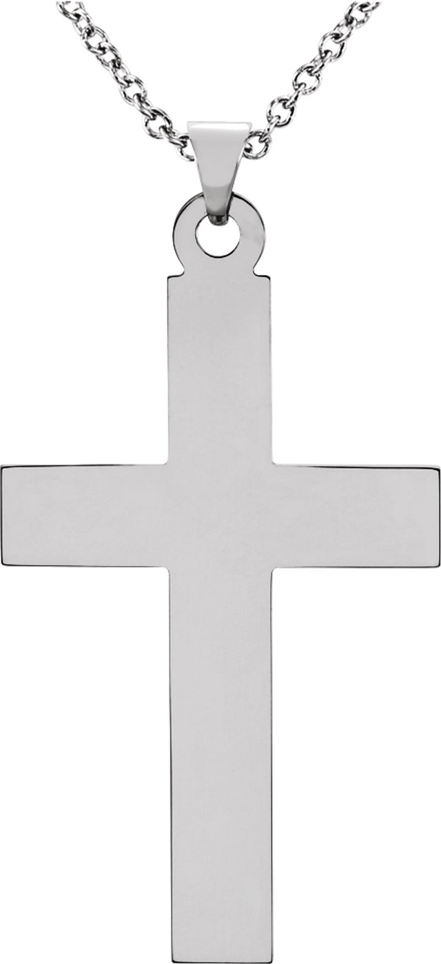 14K White Cross 18" Necklace