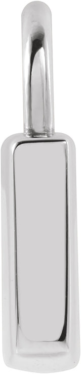 14K White Gold Engravable Lock Pendant