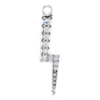 14K White .08 CTW Natural Diamond Lightning Bolt Dangle