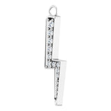 14K White .08 CTW Natural Diamond Lightning Bolt Dangle