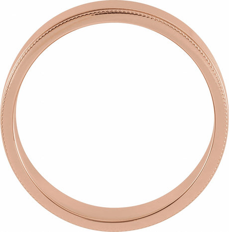 14K Rose 6 mm Milgrain Flat Band Size 9