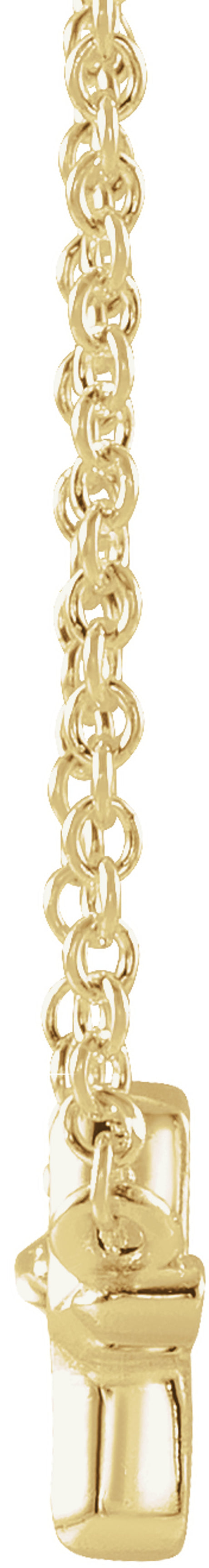14K Yellow Gold Sideways Cross 16" Necklace