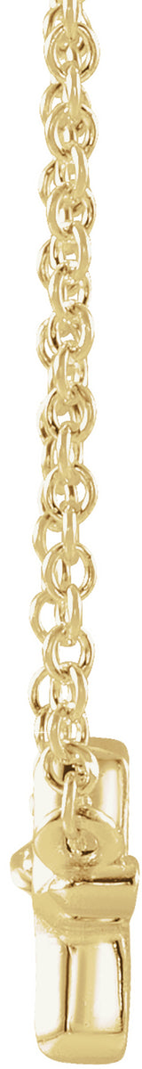 14K Yellow Gold Sideways Cross 15" Necklace