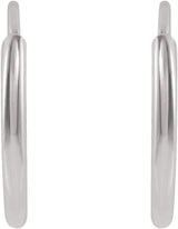 14K White Flexible Endless Tube 10 mm Hoop Earrings