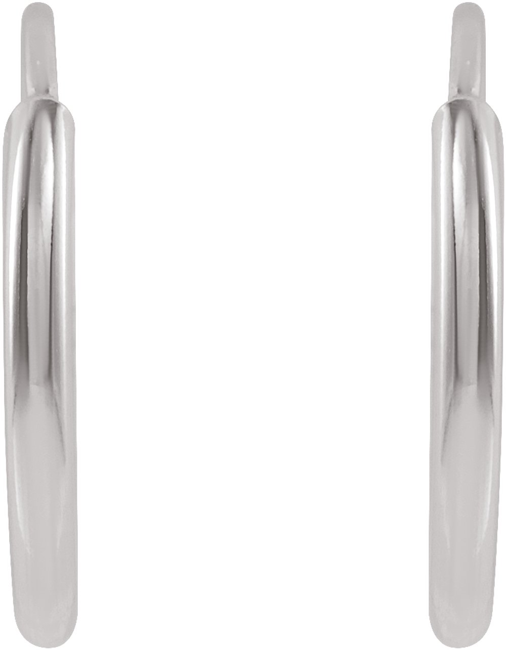 14K White Gold Flexible Endless Tube 10 mm Hoop Earrings